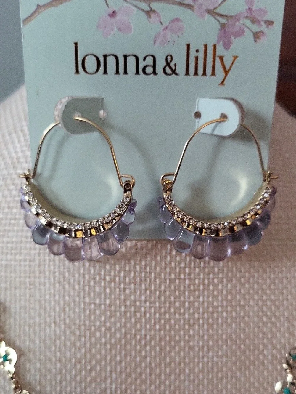 lonna & lilly Gold Necklace and Earring Set with Green Accents